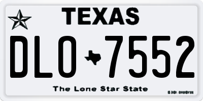 TX license plate DLO7552