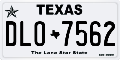 TX license plate DLO7562
