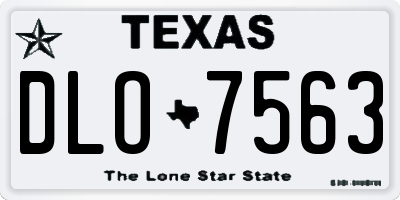 TX license plate DLO7563