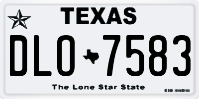 TX license plate DLO7583
