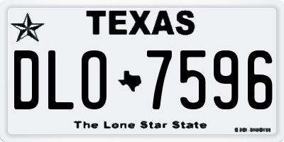 TX license plate DLO7596