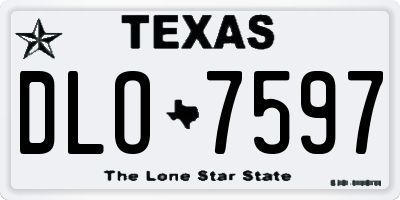 TX license plate DLO7597