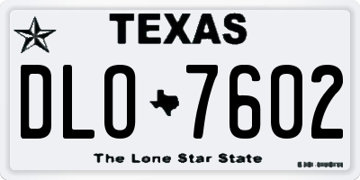 TX license plate DLO7602