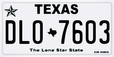 TX license plate DLO7603
