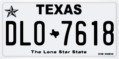 TX license plate DLO7618