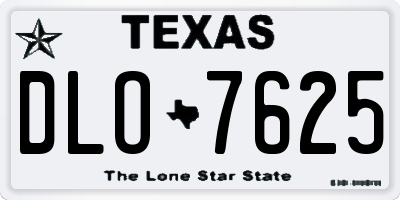 TX license plate DLO7625