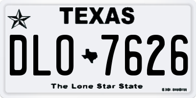 TX license plate DLO7626