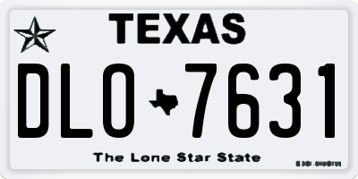 TX license plate DLO7631