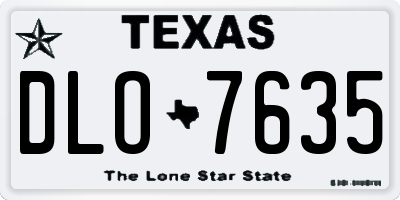 TX license plate DLO7635