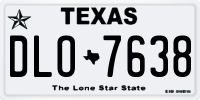 TX license plate DLO7638