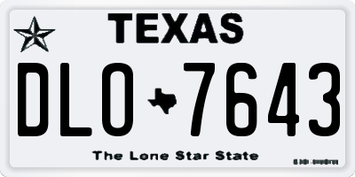 TX license plate DLO7643