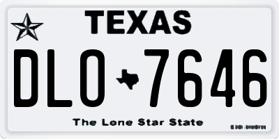 TX license plate DLO7646