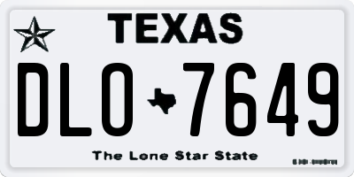 TX license plate DLO7649