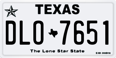 TX license plate DLO7651