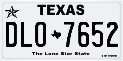 TX license plate DLO7652