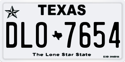 TX license plate DLO7654