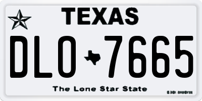 TX license plate DLO7665