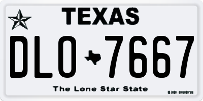 TX license plate DLO7667