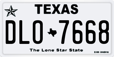 TX license plate DLO7668