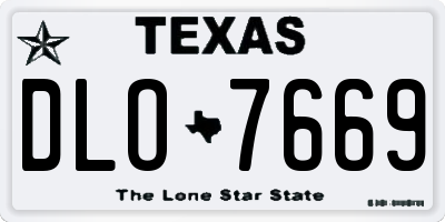 TX license plate DLO7669