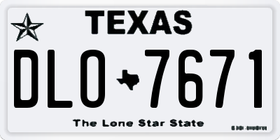 TX license plate DLO7671