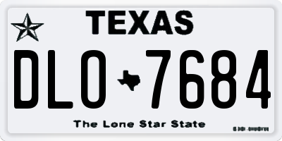 TX license plate DLO7684