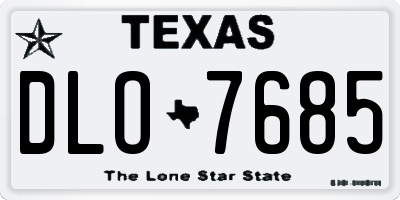 TX license plate DLO7685