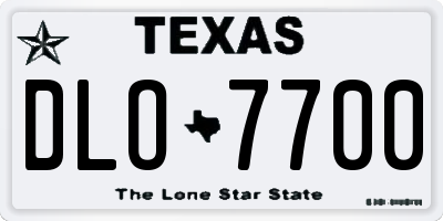 TX license plate DLO7700