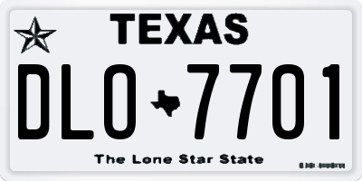 TX license plate DLO7701
