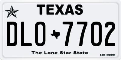 TX license plate DLO7702