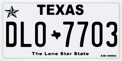 TX license plate DLO7703