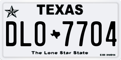 TX license plate DLO7704