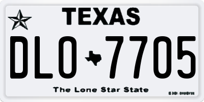 TX license plate DLO7705