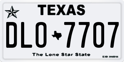 TX license plate DLO7707