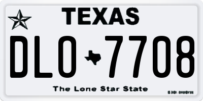 TX license plate DLO7708
