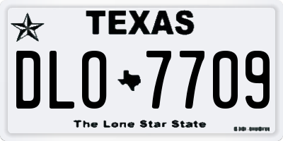 TX license plate DLO7709