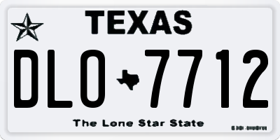TX license plate DLO7712