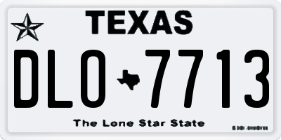 TX license plate DLO7713