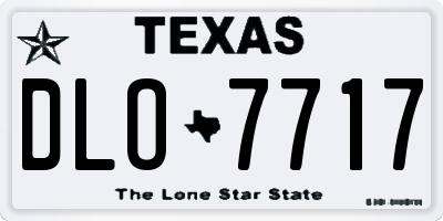 TX license plate DLO7717
