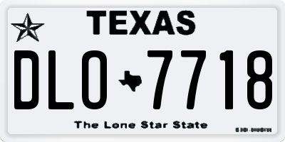 TX license plate DLO7718