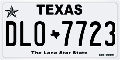 TX license plate DLO7723