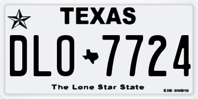 TX license plate DLO7724