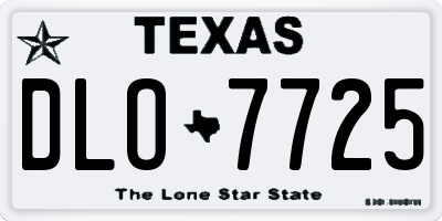 TX license plate DLO7725