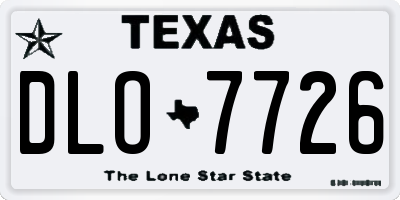 TX license plate DLO7726