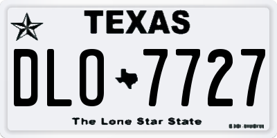 TX license plate DLO7727