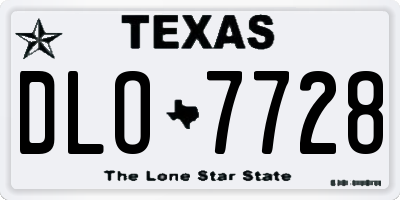 TX license plate DLO7728