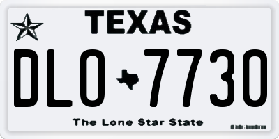 TX license plate DLO7730