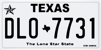 TX license plate DLO7731