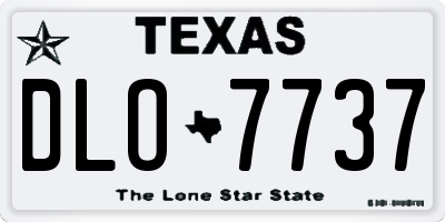 TX license plate DLO7737
