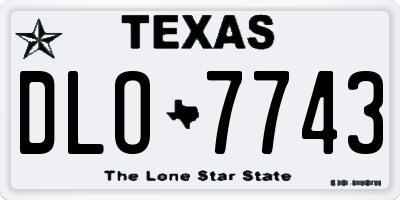 TX license plate DLO7743